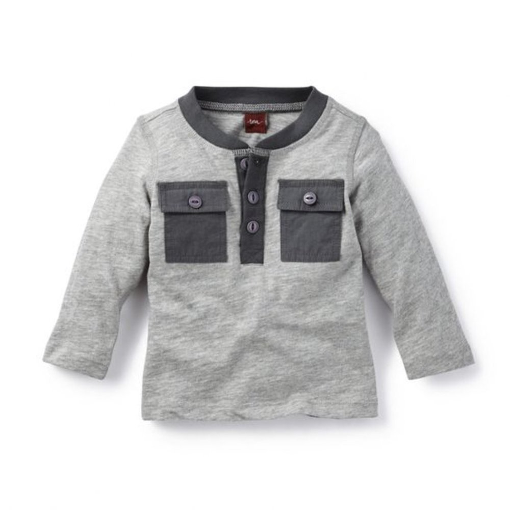 Tea Collection Vishesh Pocket Henley, 18-24M